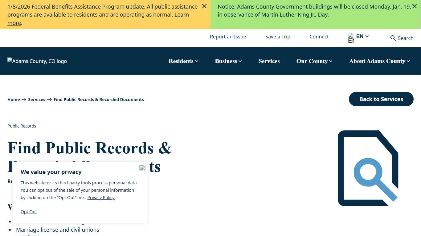 Find Public Records & Recorded Documents | Adams County, CO