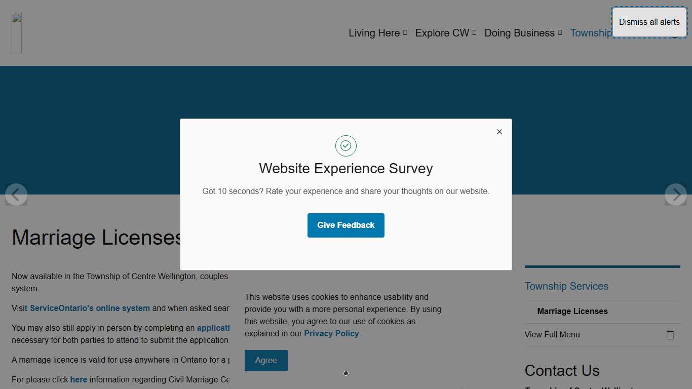 Marriage Licenses | Township of Centre Wellington