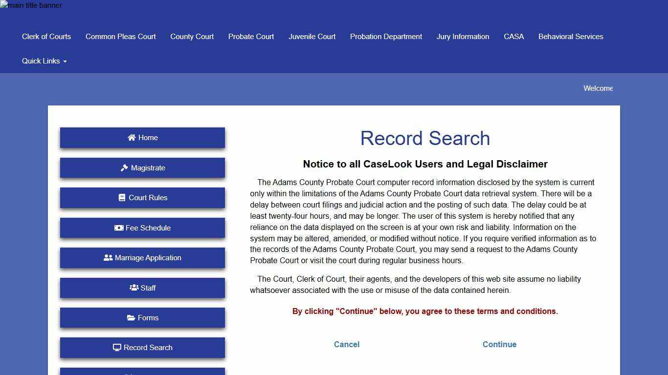Adams County Probate Court - Record Search
